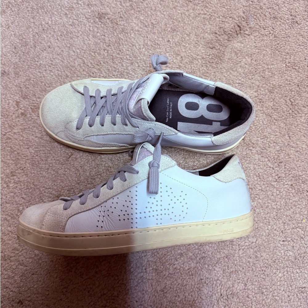 P448 White and Gray Women's Sneakers